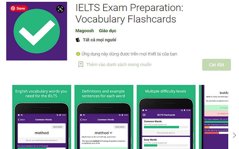 app IELTS Vocabulary Flashcards
