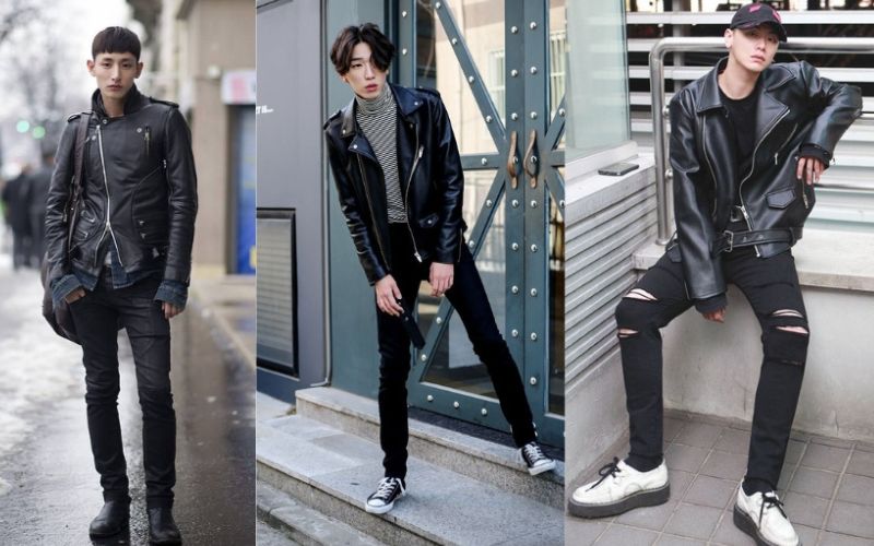 Phối đồ công sở với áo khoác da và quần jeans Phối đồ công sở với áo khoác da và quần jeans