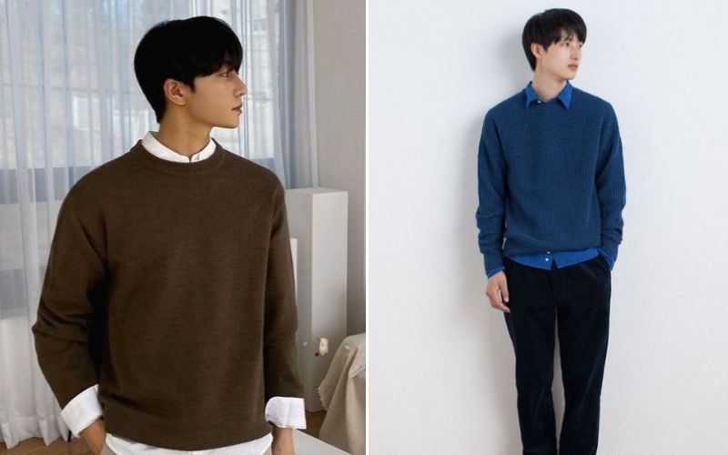 Phối đồ công sở mùa đông với áo len cổ tròn mix quần âu Phối đồ công sở mùa đông với áo len cổ tròn mix quần âu