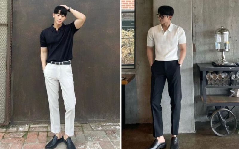 Mix áo polo và quần kaki là cách phối đồ công sở đẹp Mix áo polo và quần kaki là cách phối đồ công sở đẹp