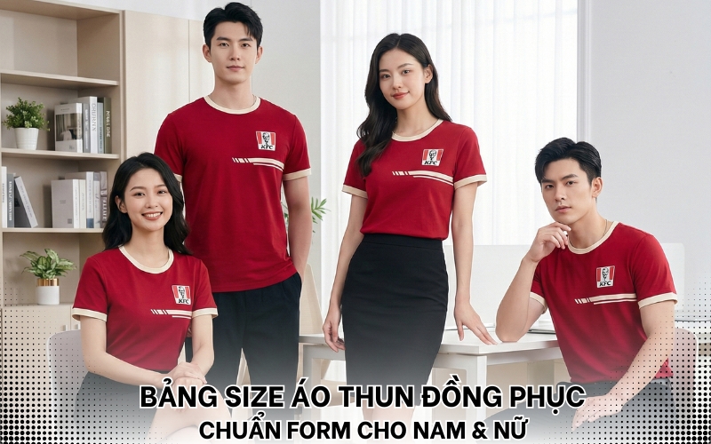 bảng size áo thun đồng phục